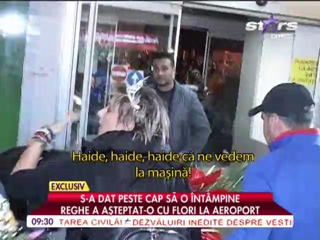 Reghe a asteptat-o pe Ana Maria Prodan cu flori la aeroport