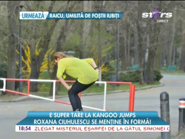 Roxana se mentine in forma cu kangoo jumps