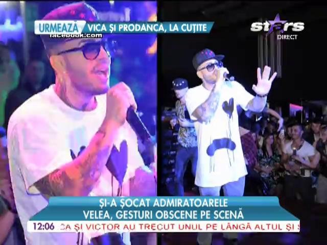 Alex Velea, gesturi obscene pe scena