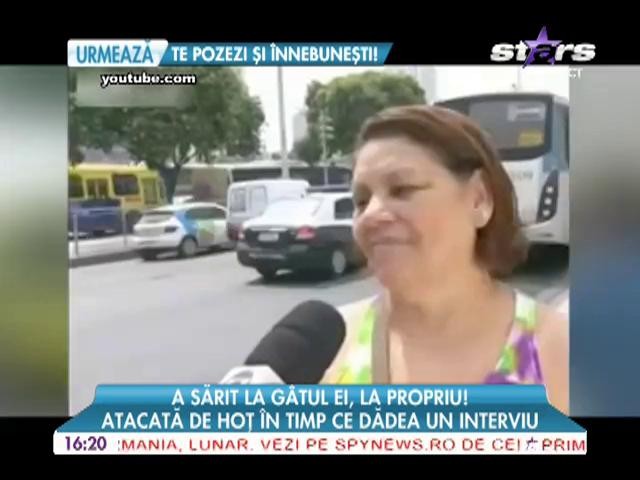 Atacată de hoţ &icirc;n timp ce dădea un interviu
