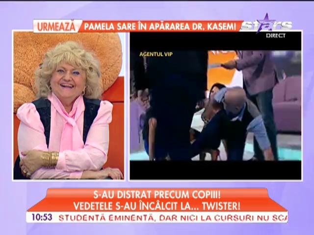 Vedetele invitate la Agentul Vip s-au incalcit la Twister