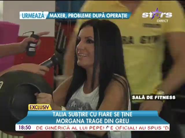 Morgana trage din greu la sala de fitness