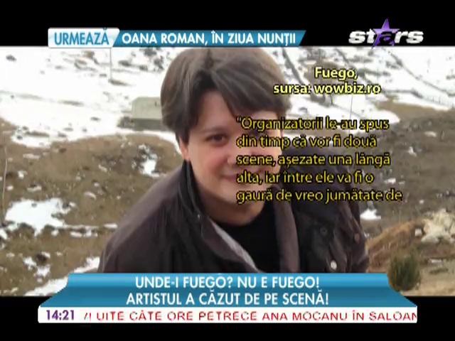 Fuego a căzut de pe scenă cu microfon cu tot!