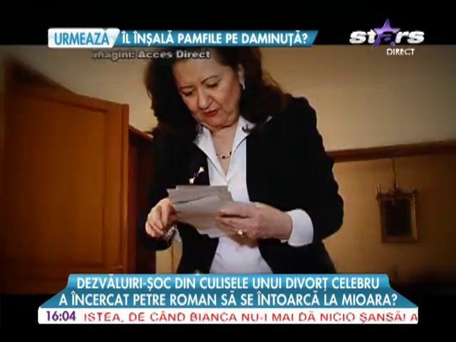 Petre Roman a &icirc;ncercat să se &icirc;mpace cu Mioara!