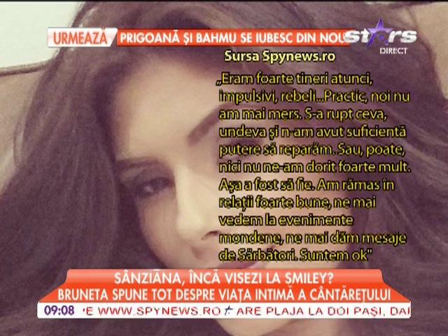 S&acirc;nziana Negru spune totul despre viața intima a lui Smiley
