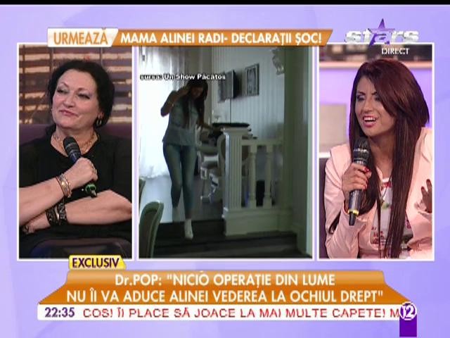 Doctor Monica Pop: &rdquo;Nicio operație din lume nu &icirc;i va aduce Alinei Radi vederea la ochiul drept&rdquo;