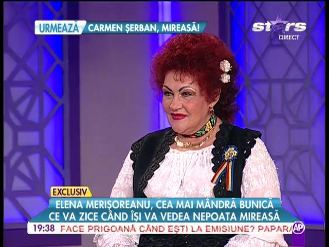 Elena Merişoreanu &icirc;şi vede nepoata mireasă