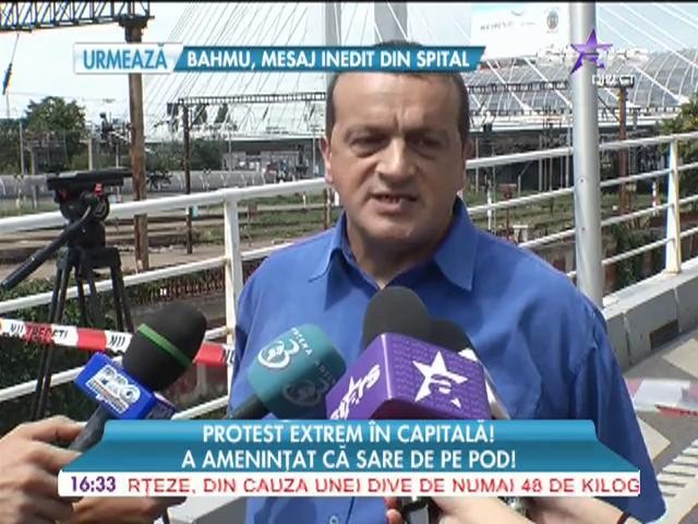 Un bărbat a ameninţat că se aruncă de pe Podul Basarab