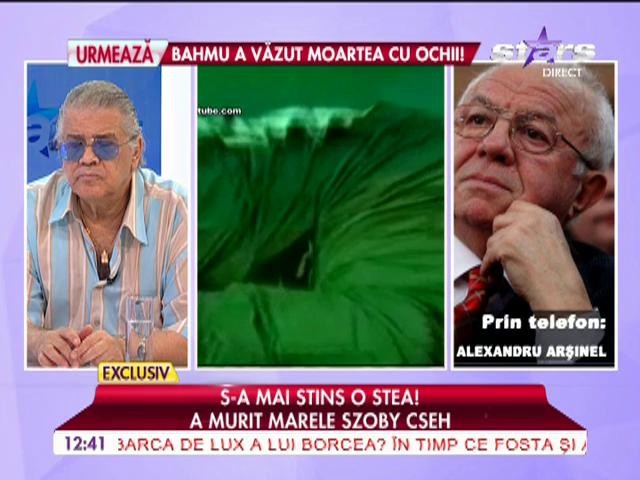 Alexandru Arşinel, despre Szoby Cseh: "Un erou care s-a luptat pentru viaţa"
