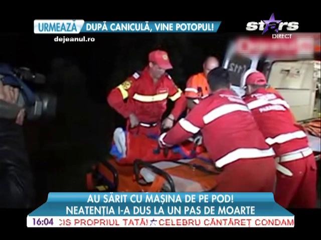 Doi tineri din Cluj au sărit cu mașina de pe un pod