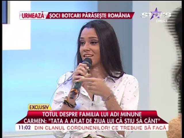 Carmen Minune c&acirc;ntă &icirc;n direct la Star Matinal