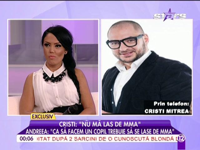 Andreea Mantea &icirc;i pune condiții lui Mitrea: "Dacă vrea un copil cu mine trebuie să renunțe la MMA!"