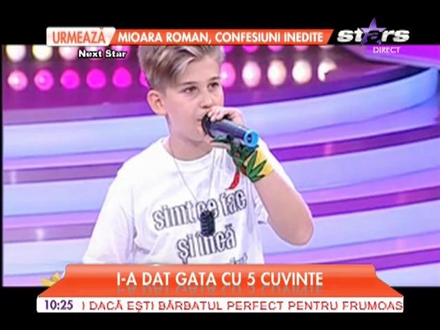Oscar, micul Eminem de la Next Star, a compus o melodie pe loc!