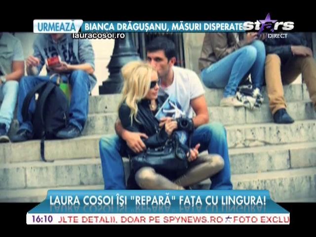 Laura Cosoi &icirc;şi "repară" faţa cu lingura!