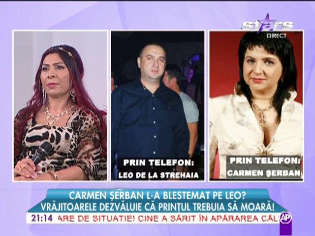 Carmen Serban, amenintata cu moartea de Leo
