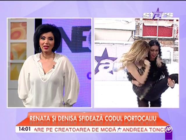 Renata şi Denisa sfidează codul portocaliu! Bahmu: "Să nu răciţi la pupeze"