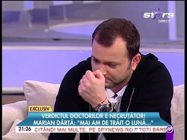 Marian D&acirc;rţă mai are de trăit o lună! Mihai Morar a pl&acirc;ns, &icirc;n direct, din cauza suferinţei stilistului 1