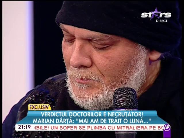 Marian D&acirc;rţă mai are de trăit o lună! Mihai Morar a pl&acirc;ns, &icirc;n direct, din cauza suferinţei stilistului