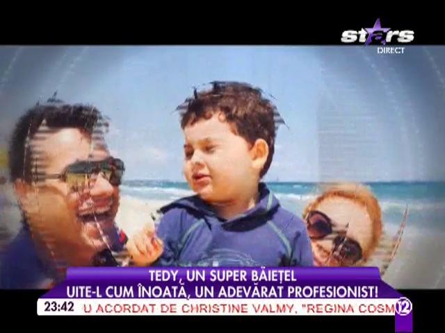 Oana Turcu şi Cristi Brancu, părinţi fericiţi! Tedy a &icirc;nvăţat să &icirc;noate