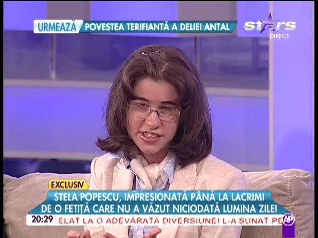 Stela Popescu, impresionată p&acirc;nă la lacrimi! O fetiţă care nu a văzut niciodată a emoţionat-o