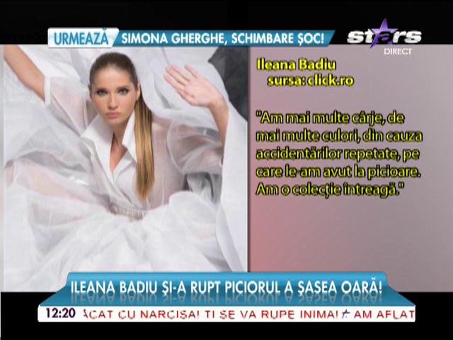 Ileana Badiu şi-a rupt piciorul a şasea oară! Şi-a asordat c&acirc;rja cu poşeta de 1.500 de euro!