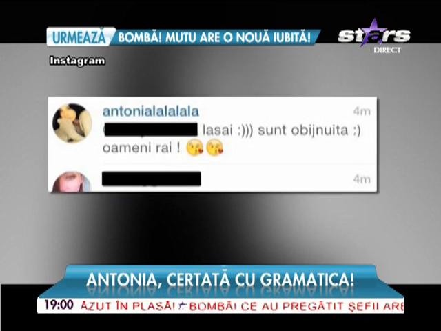 Antonia, certată cu gramatica