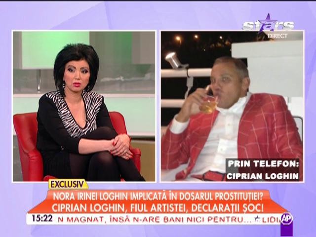 Nora Irinei Loghin, implicată în dosarul prostituţiei? Declaraţii şoc făcute de fiul artistei