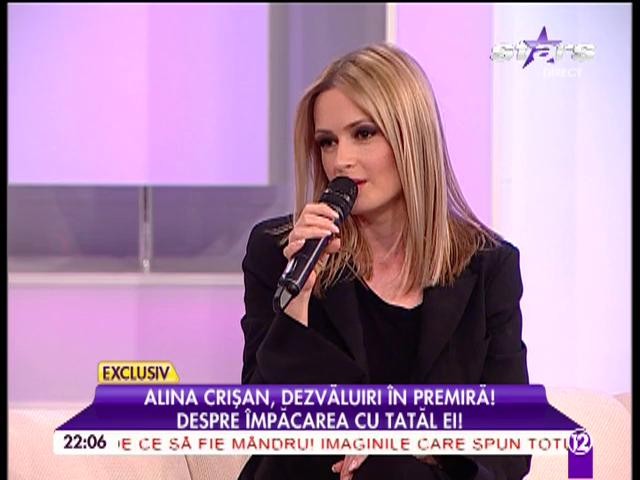 Alina Crişan, despre relaţia cu tatăl ei: "Nu avem o relaţie extraordinară, doar una normală"