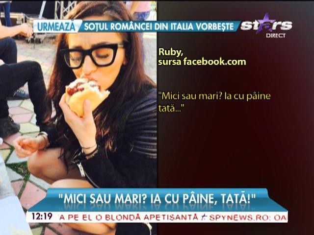 Ruby nu dă &icirc;n laturi de la mesele copioase! Oare nu o interesează silueta?