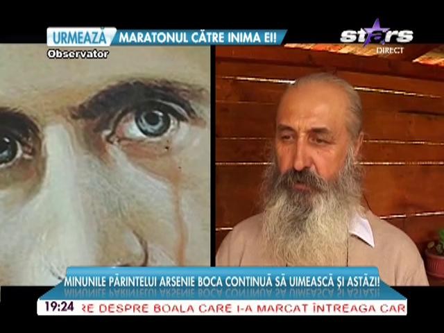O altă icoană a lui Arsenie Boca pl&acirc;nge! "Ochiul era roşu şi m-am speriat foarte tare"