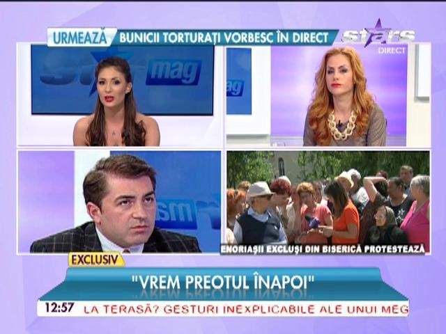 Enorişii care au fost excluşi din biserică protestează: "Vrem preotul &icirc;napoi!"