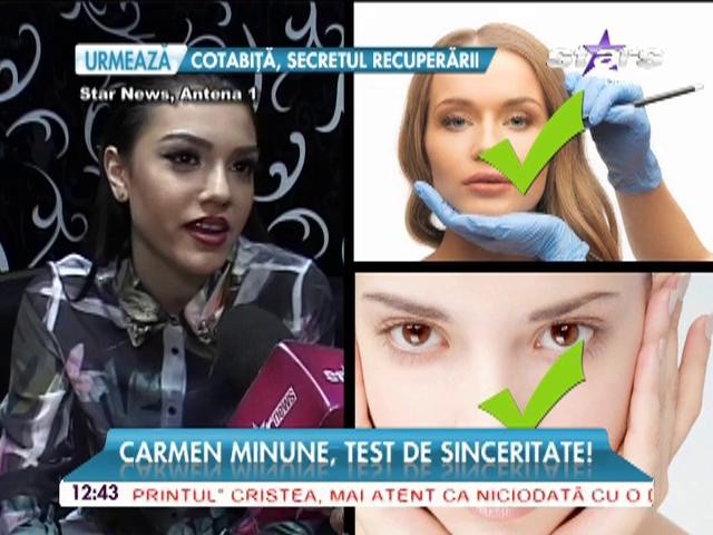 Carmen Minune, test de sinceritate! Ce operaţii estetice vrea să-şi facă?