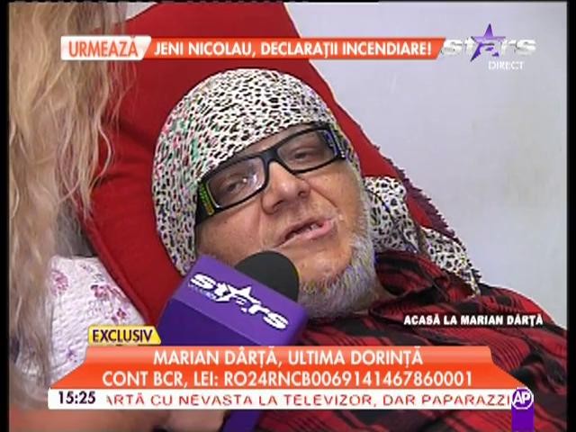 Marian Dârţă este devastat! Cât costă tratamentul care i-ar mai da ultima şansă la viaţă?