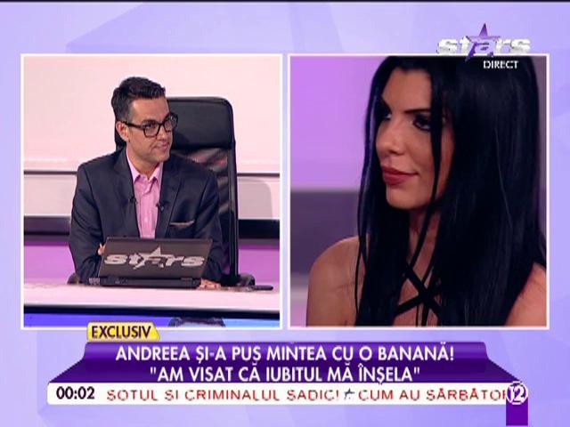 Andreea Tonciu a răspuns provocării lui Cristi Brancu! Cum a m&acirc;ncat bruneta o banană, &icirc;n direct