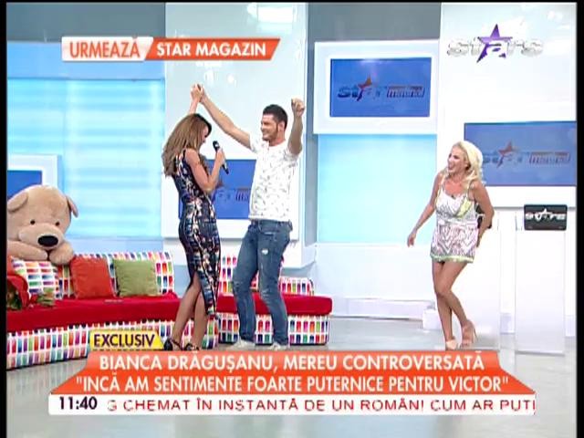 Dedicaţie specială pentru Victor Slav! Bianca Drăguşanu a c&acirc;ntat şi dansat manele, &icirc;n direct! Posteriorul ei bombat  a atras toate privirile
