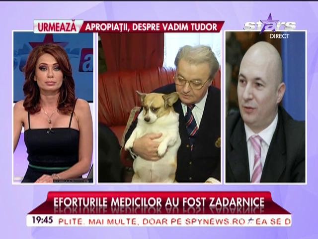 Datoriile l-au pus la păm&acirc;nt pe Vadim Tudor? "M-a sunat şi era foarte stresat"