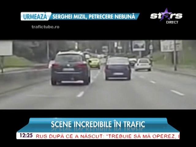 Scene incredibile &icirc;n traficul din Bucureşti! A folosit maşina pe post de armă ?