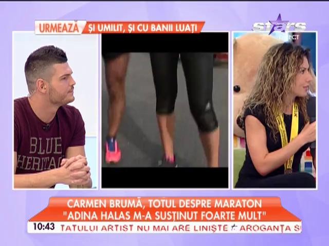 Carmen Brumă a trecut prin stări cumplite &icirc;n timpul Maratonului Internaţional: "Gemeam de durere!" 2