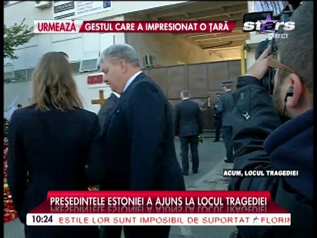Solidaritate fără precedent! Preşedintele Estoniei a ajuns la locul tragediei de la Colectiv
