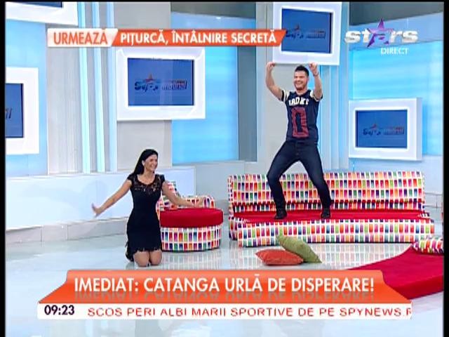 Bote a luat chip de nebunie &icirc;n platoul propriei emisiuni! S-a urcat pe canapea şi a &icirc;nceput să danseze ca o arăboaică!