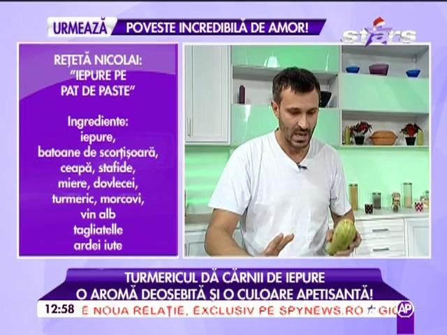 Nicolai Tand te învaţă cum se pregăteşti "Iepure pe pat de paste"! Este o reţetă extravagantă şi deliciosă