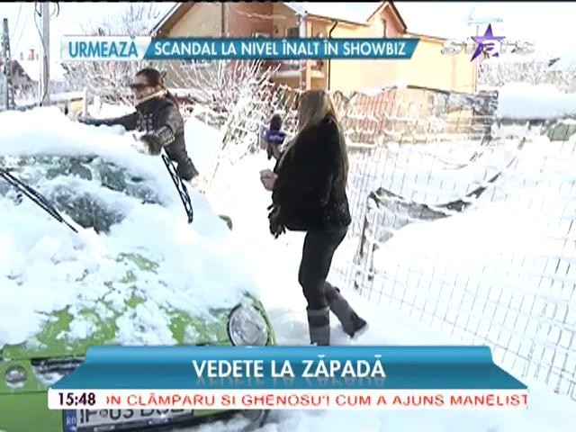 Dj Harra, metodă inedită de deszăpezire! Cum se descurcă fără lopată şi fără mătură