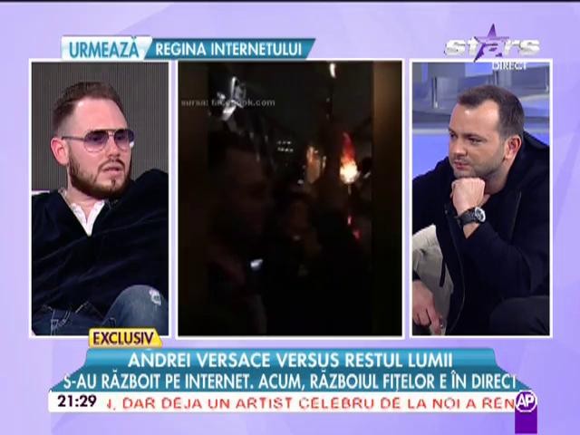 Andrei Versace, prima apariţie &Icirc;N DIRECT! Cine e femeia care se află &icirc;n spatele lui? "Eu sunt mai chioară ca el"
