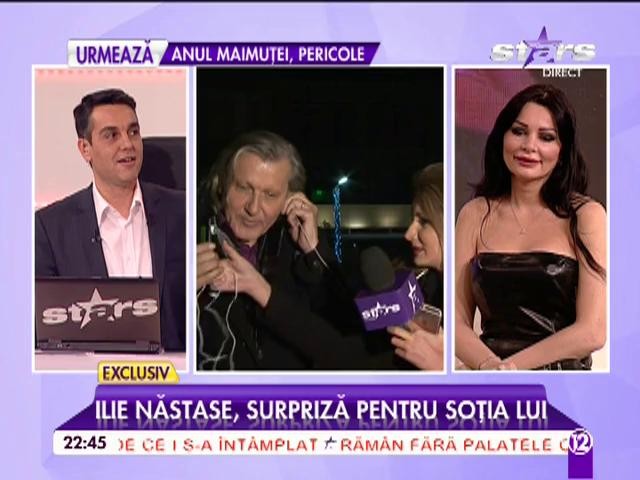 Ilie Năstase a dat-o de gol pe soţia lui, &icirc;n direct: "A primit flori de la un fan!"