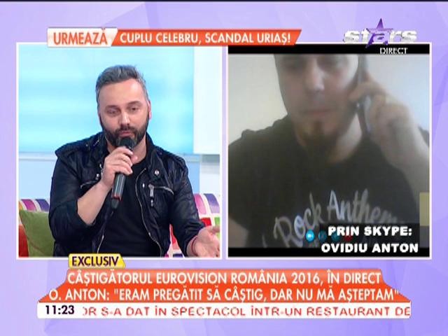 Ovidiu Anton, c&acirc;ştigătorul Eurovision Rom&acirc;nia 2016 a mărturisit &icirc;n direct: "Fetiţa mea a pl&acirc;ns"