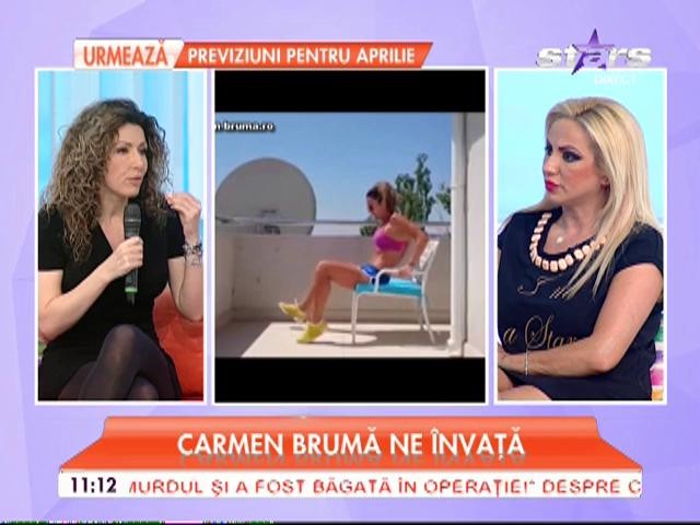 Carmen Brumă a venit &icirc;n emisiunea "Star Matinal" şi le-a oferit o lecţie femeilor ce vor să scape de kilogramele &icirc;n plus! Ce trebuie neapărat să faci dacă vrei să slăbeşti