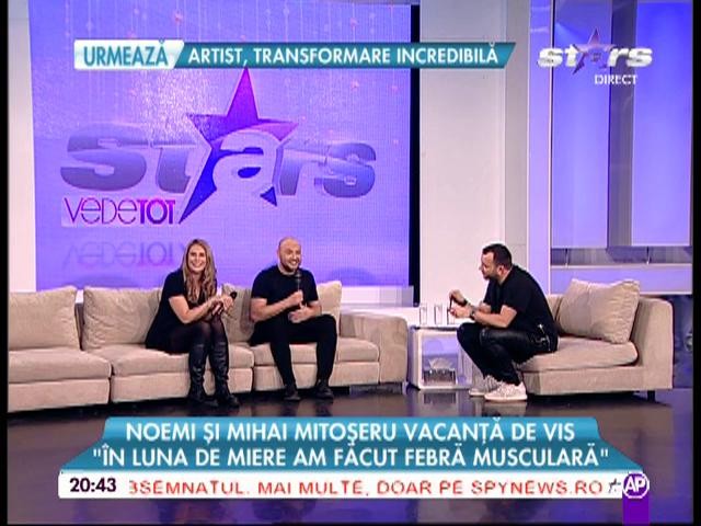 Noemi şi Mihai Mitoşeru, vacanţă de vis! "&Icirc;n luna de miere am făcut febră musculară"