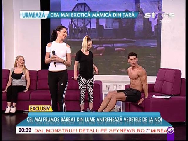 Cel mai frumos bărbat din lume, lecţii pentru un trup perfect &icirc;n platoul "Răi da' buni"! Fetelor, fiţi cu ochii pe el!