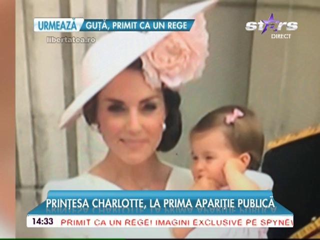 Prinţesa Charlotte, la prima apariţie publică de c&acirc;nd s-a făcut mare! Şi-a făcut debutul la balconul palatului Buckingham