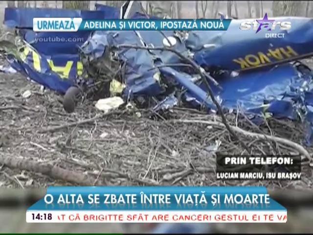 Avion de mici dimensiuni, prăbuşit l&acirc;ngă Braşov! O persoană a murit carbonizată